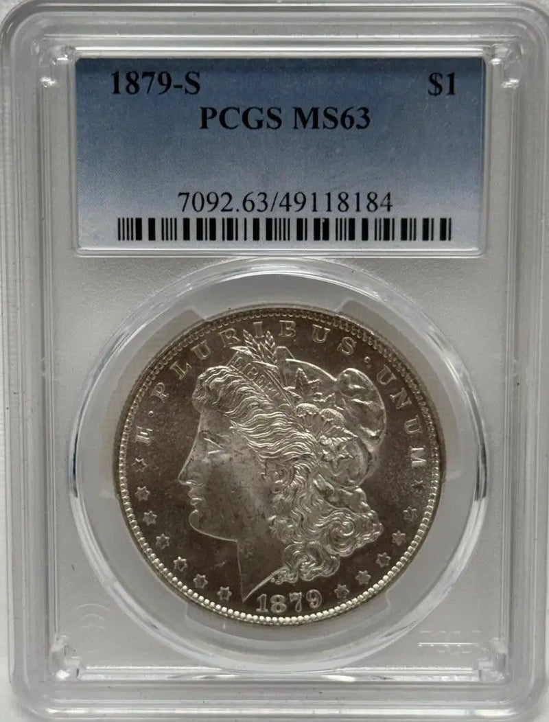 1879-S Morgan Silver Dollar $1 PCGS MS63 – Rare Key Date in Excellent Condition Heritage Pastime