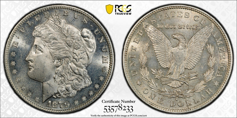 1879-S Morgan Silver Dollar – PCGS MS64 | Brilliant Uncirculated High-Grade U.S. 90% Silver Coin | Early San Francisco Issue Heritage Pastime