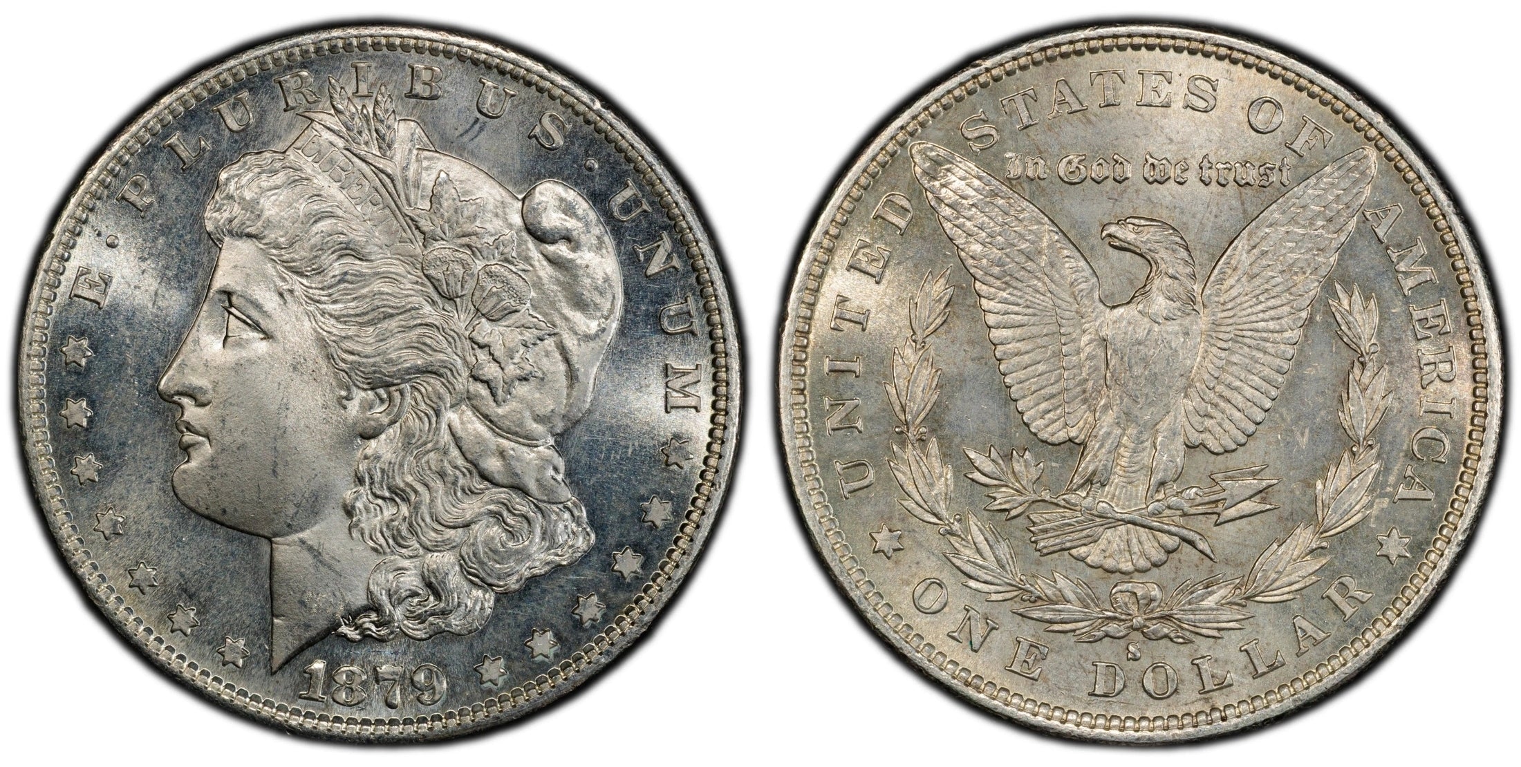 1879-S Morgan Silver Dollar – PCGS MS64 | Brilliant Uncirculated High-Grade U.S. 90% Silver Coin | Early San Francisco Issue Heritage Pastime