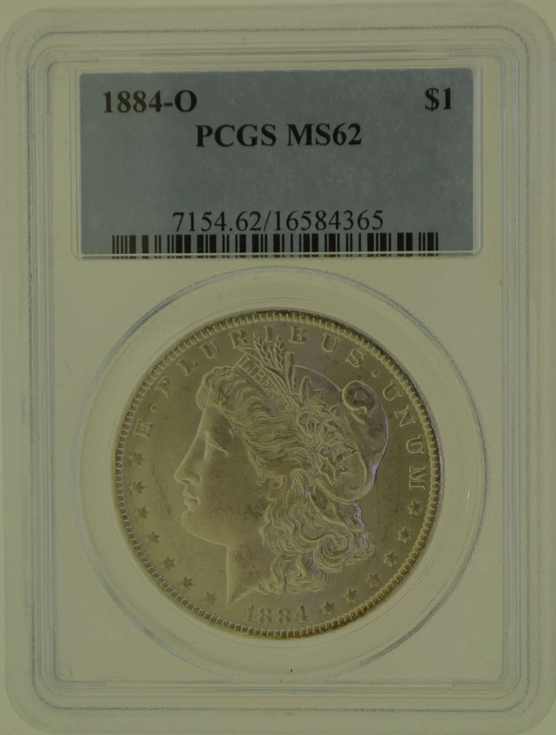 1884-O Morgan Silver Dollar $1 PCGS MS62 – Key Date in Attractive Condition Heritage Pastime