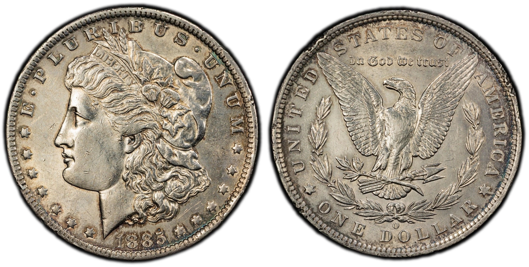 1885-O Morgan Silver Dollar – PCGS Genuine AU Details (Damage) | New Orleans Mint | 90% Silver Coin Heritage Pastime