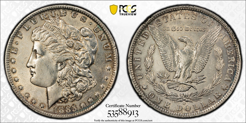 1885-O Morgan Silver Dollar – PCGS Genuine AU Details (Damage) | New Orleans Mint | 90% Silver Coin Heritage Pastime