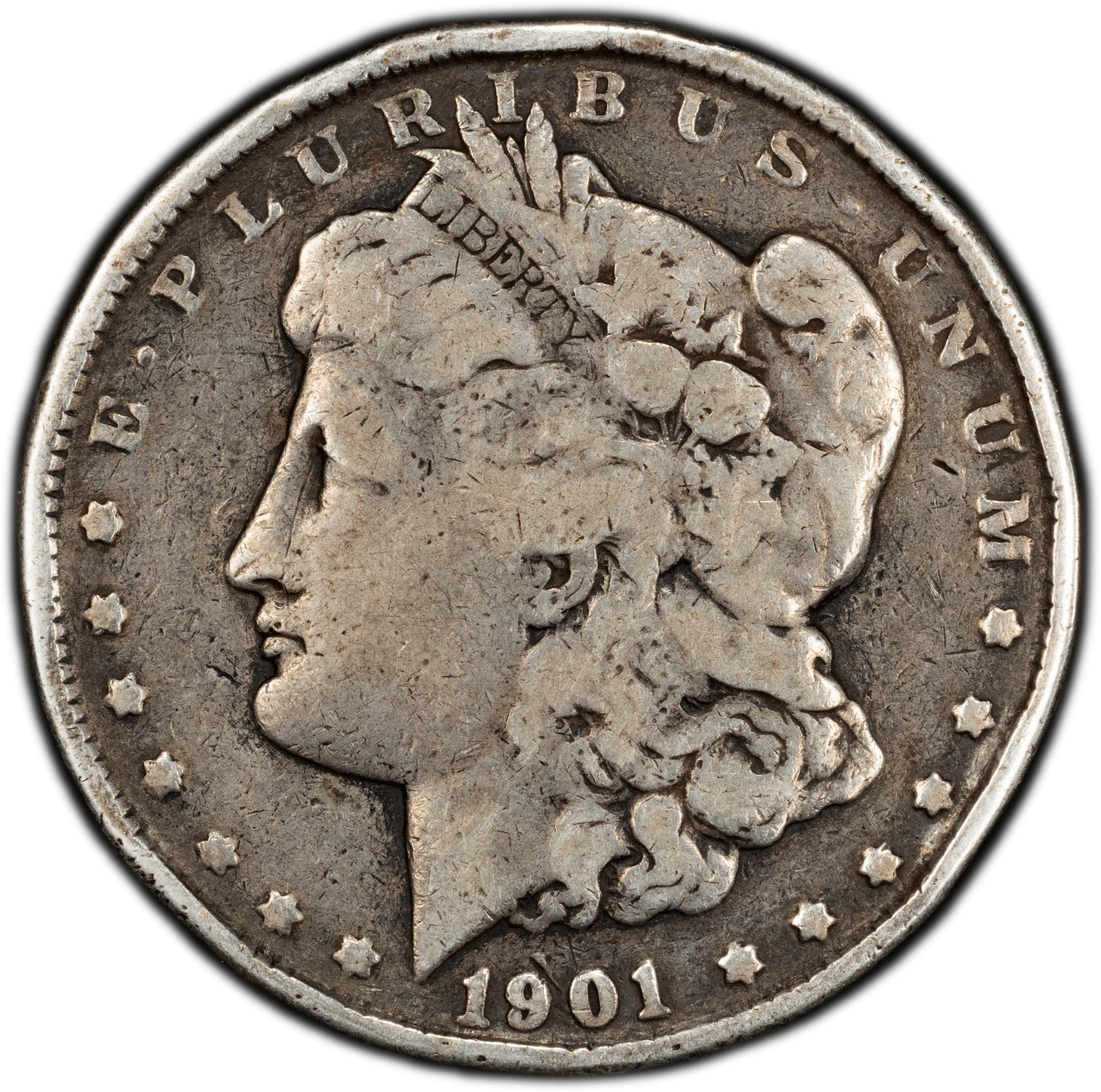 1901 Morgan Silver Dollar – PCGS Genuine G Details (98 – Damage) | Classic U.S. 90% Silver Coin Heritage Pastime