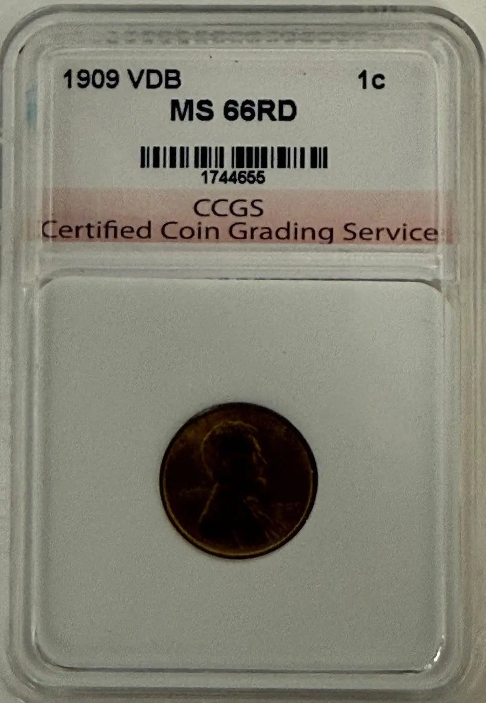 1909 Lincoln Cent “VDB” – CCGS MS66RD | Brilliant Red Gem Heritage Pastime