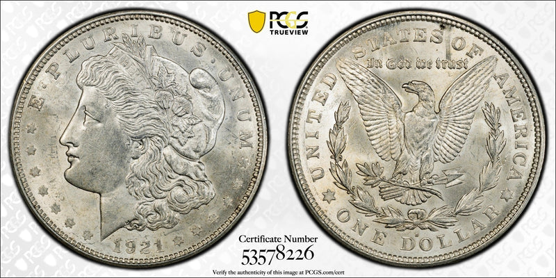 1921-D Morgan Silver Dollar – PCGS MS62 | Denver Mint | Brilliant Uncirculated Historic U.S. Silver Coin Heritage Pastime