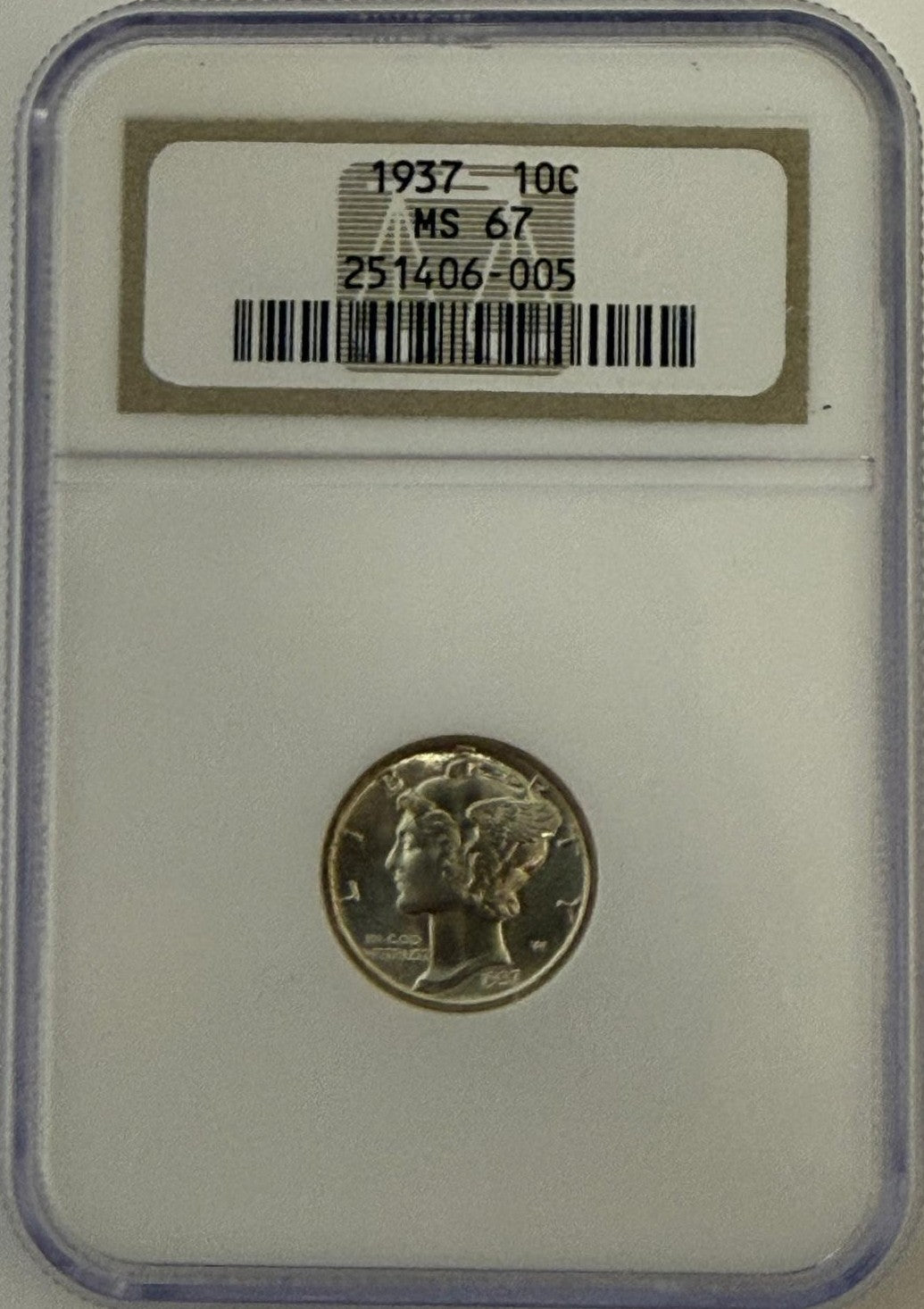 1937 Mercury Dime 10C – NGC MS67 | Superb Gem Uncirculated