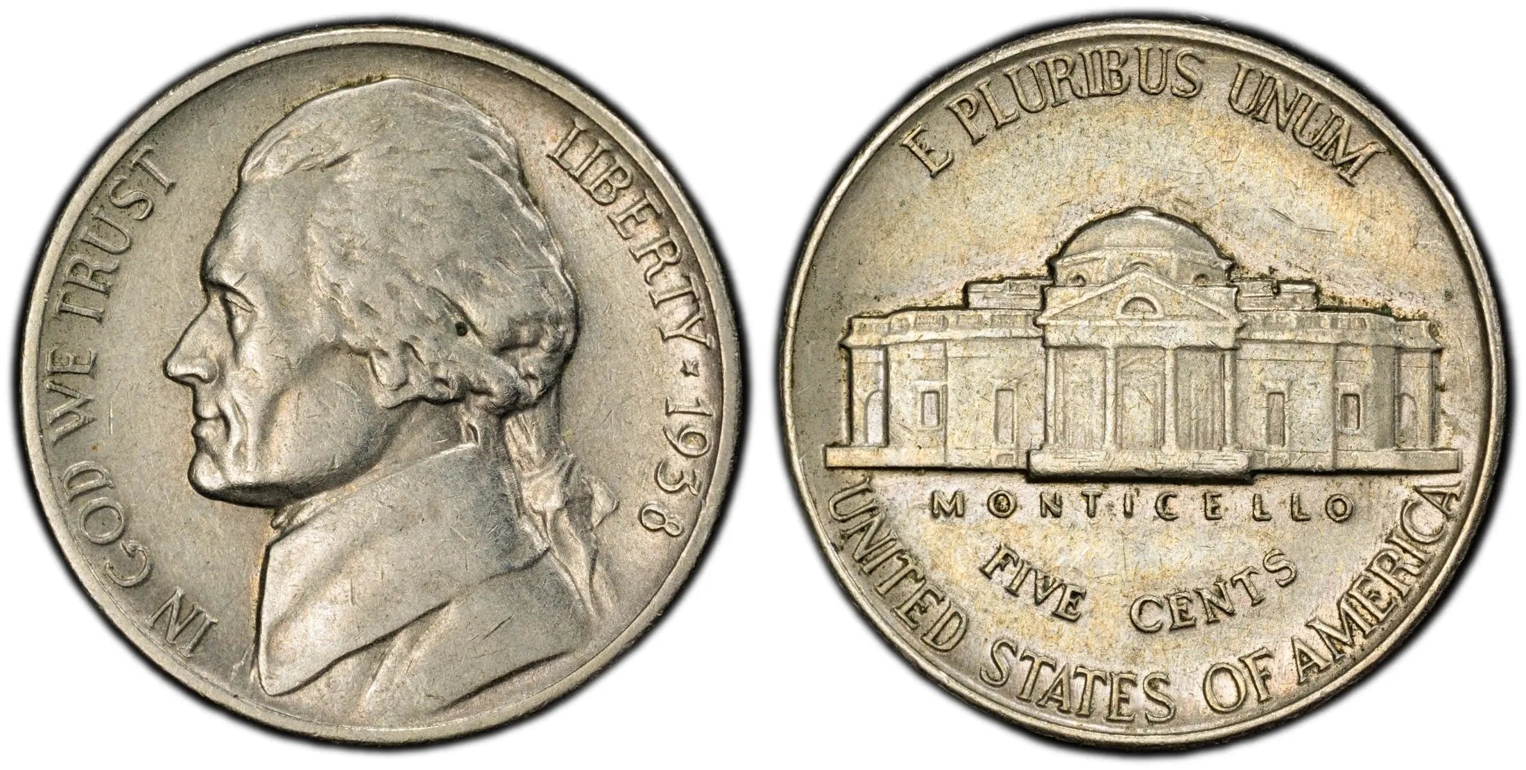 1938 Jefferson Nickel – PCGS XF45 – First Year of Issue Heritage Pastime