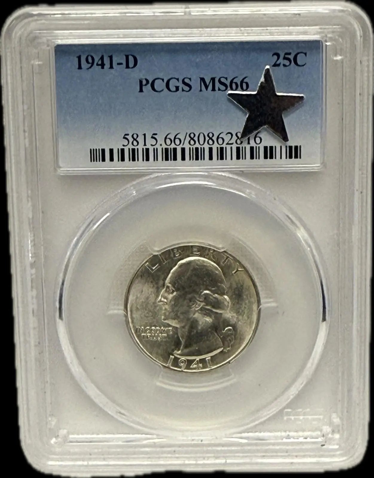 1941-D Washington Quarter 25¢ PCGS MS66 – Gem Uncirculated Denver Mint Silver Coin Heritage Pastime