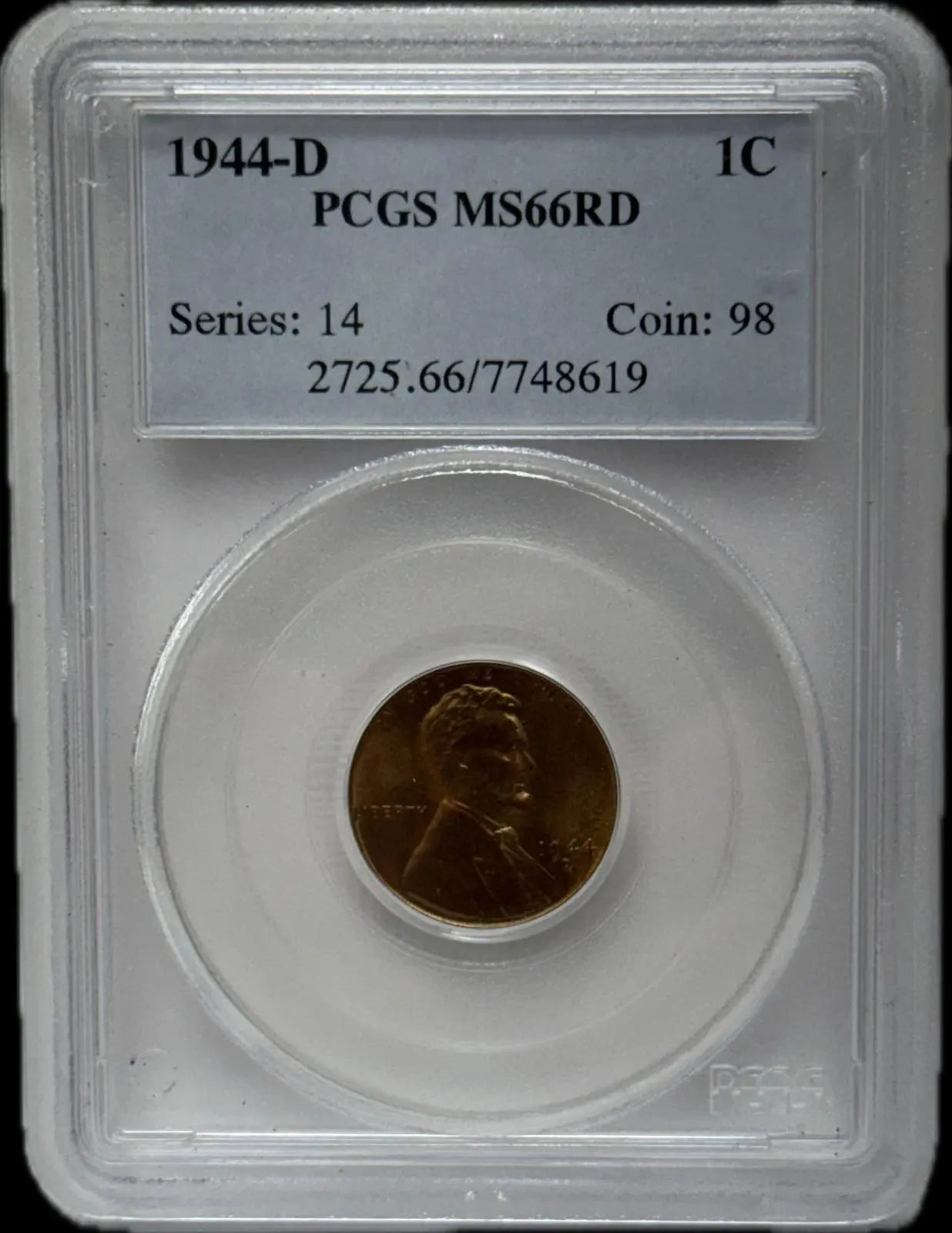 1944-D Lincoln Cent, MS66RD – Series 14, Coin 98 An Exceptional Example Coin Heritage Pastime