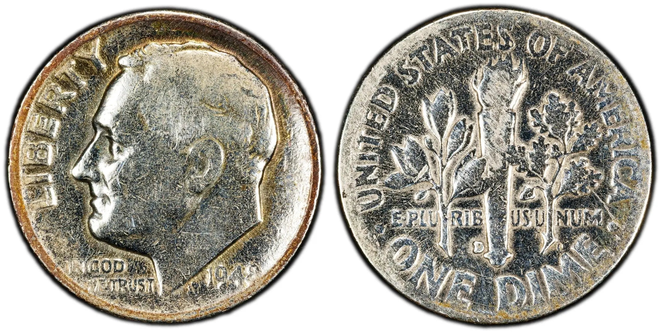 1948-D Roosevelt Dime 10C – PCGS Genuine VG Details (Cleaned) | Early Silver Issue Heritage Pastime
