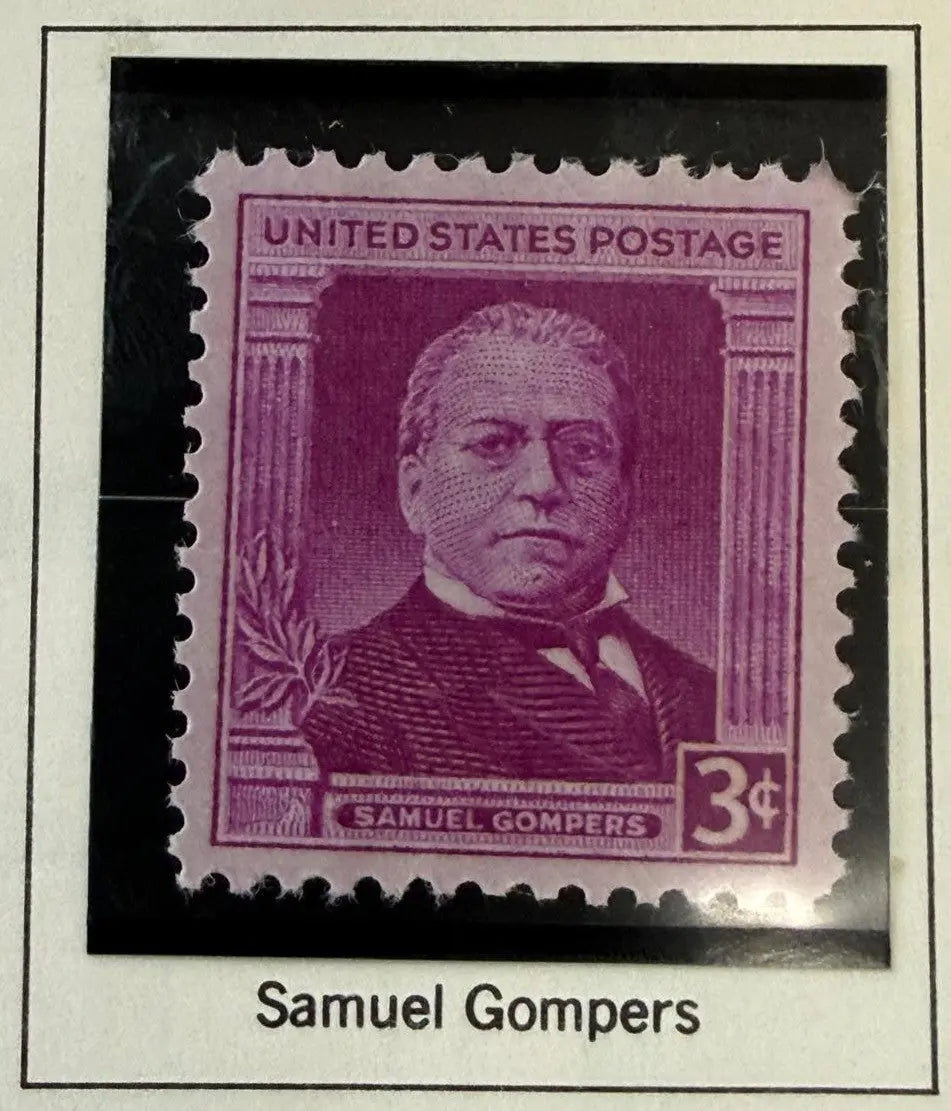 1950 U.S. 3¢ Samuel Gompers Stamp – Labor Movement Pioneer Commemorative Heritage Pastime
