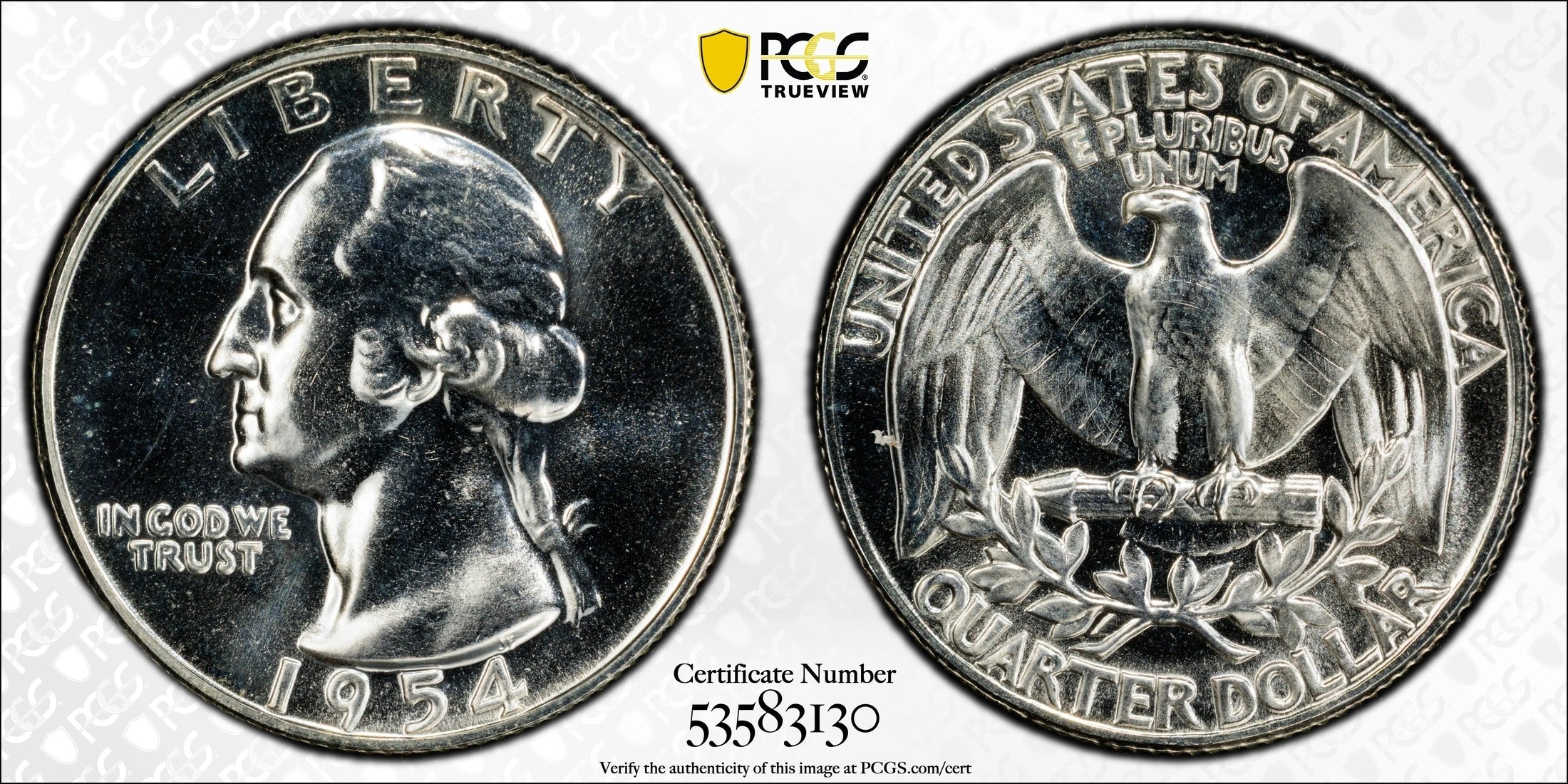 1954 Washington Quarter 25¢ – PCGS PR67 Proof Silver Coin | Superb Gem 90% Silver Issue Heritage Pastime