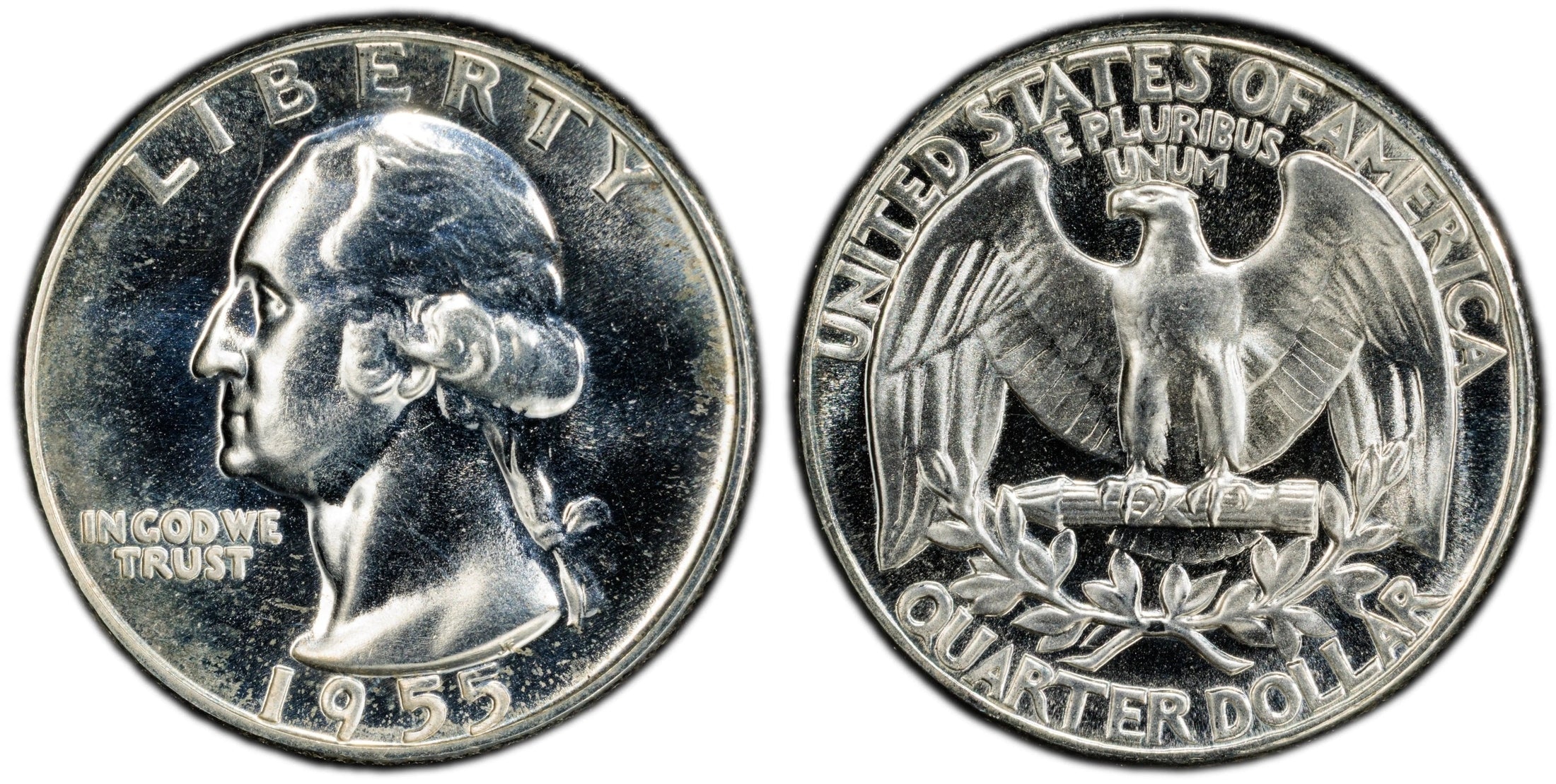 1955 Washington Quarter 25¢ – PCGS PR66 Proof Silver Coin | High-Grade 90% Silver Issue Heritage Pastime