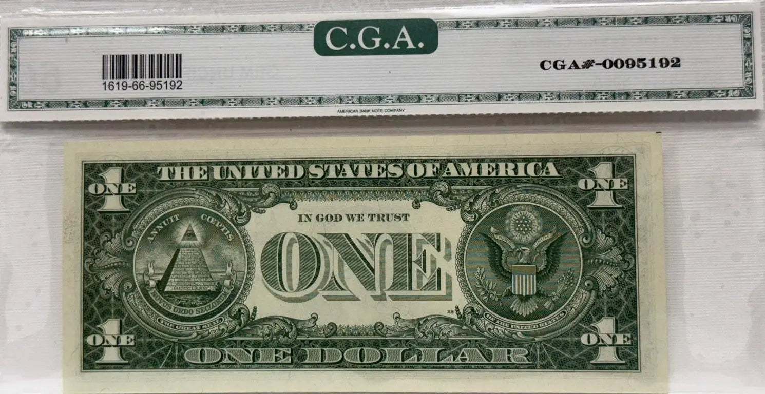 1957 $1 FR 1619 Silver Certificate S# A 81444895 A CGA-66 Heritage Pastime