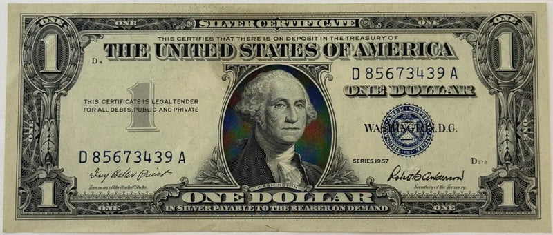 1957 $1 Silver Certificate – Blue Seal U.S. Currency | Historic & Collectible Note Heritage Pastime