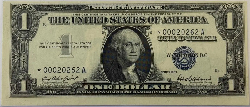1957 $1 Silver Certificate STAR Note – Blue Seal Replacement Note – U.S. Currency Heritage Pastime