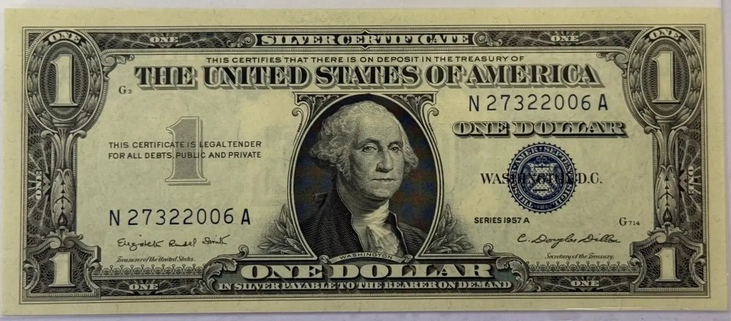 1957-A $1 Silver Certificate – Blue Seal U.S. Note – Vintage Silver-Backed Currency Heritage Pastime