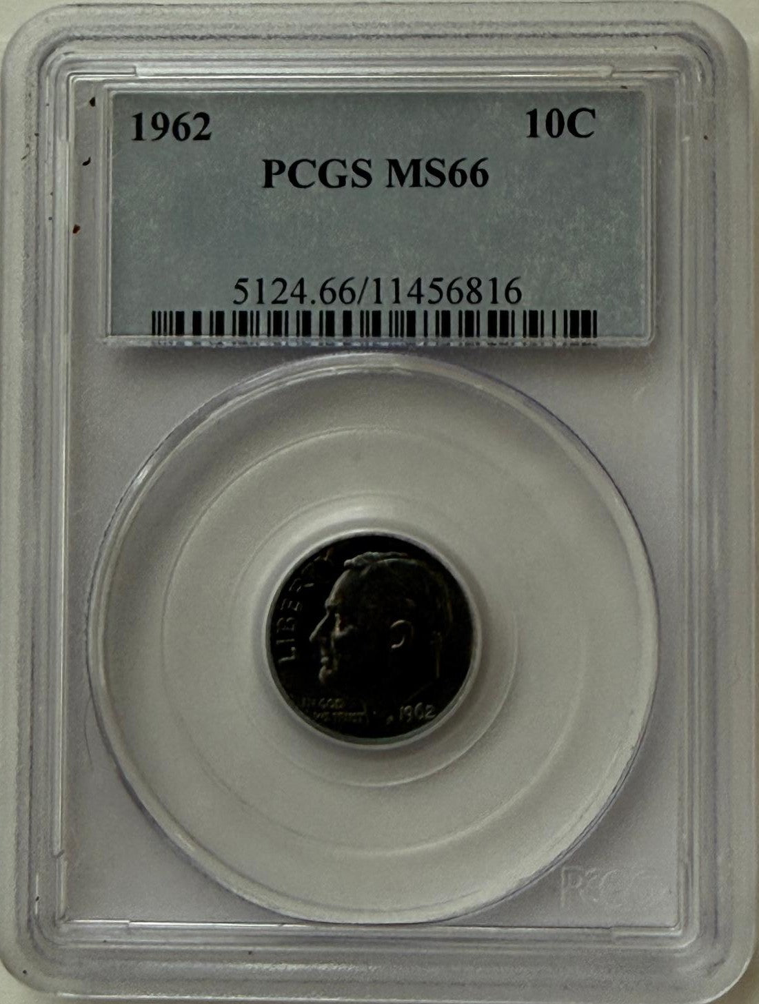1960 Roosevelt Dime PCGS MS66 – Gem+ Mint State 90% Silver Coin