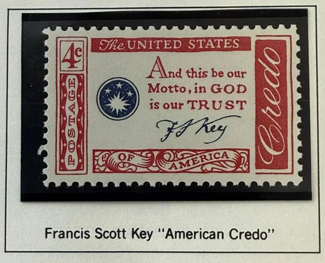 1960 U.S. 4¢ Francis Scott Key Quote Stamp – American Credo Series Patriotic Commemorative Heritage Pastime