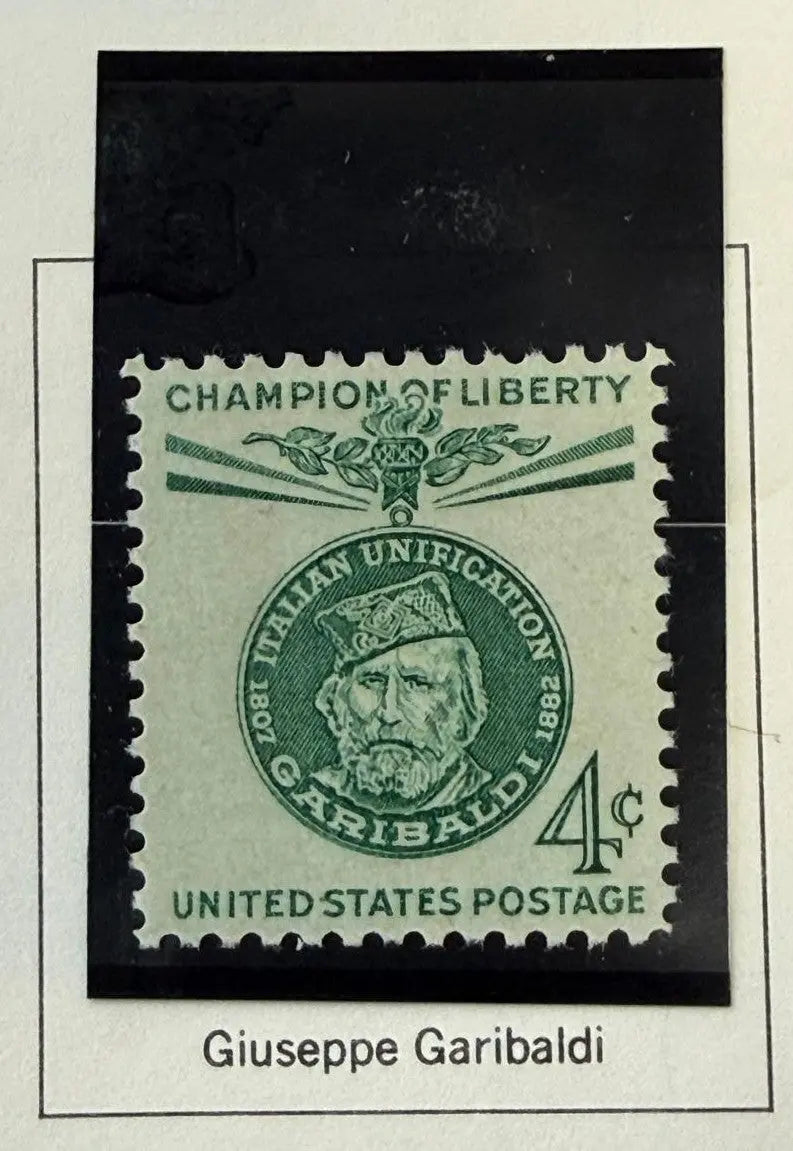 1960 U.S. 4¢ Giuseppe Garibaldi Stamp – Champions of Liberty Series Italian Patriot Commemorative Heritage Pastime