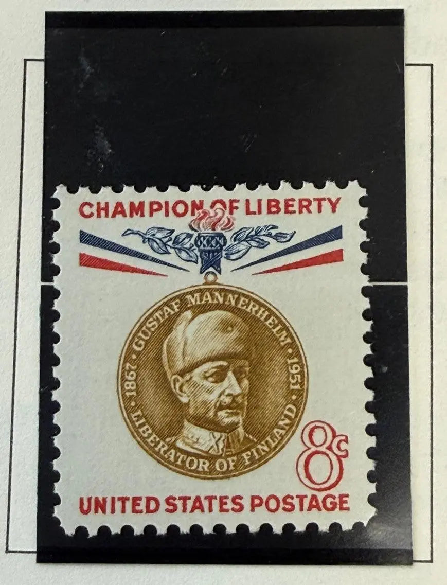 1960 U.S. 8¢ Gustaf Mannerheim Stamp – Champion of Liberty Series Military & Leadership Commemorative Heritage Pastime