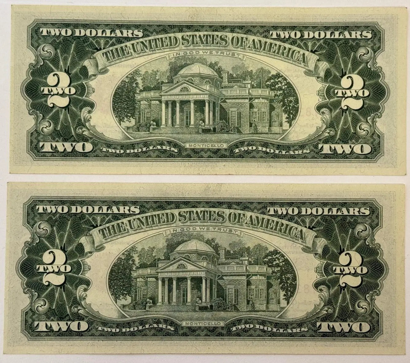 1963 $2 United States Note (Red Seal) – Consecutive Serial Numbers | Historic Legal Tender Currency Heritage Pastime