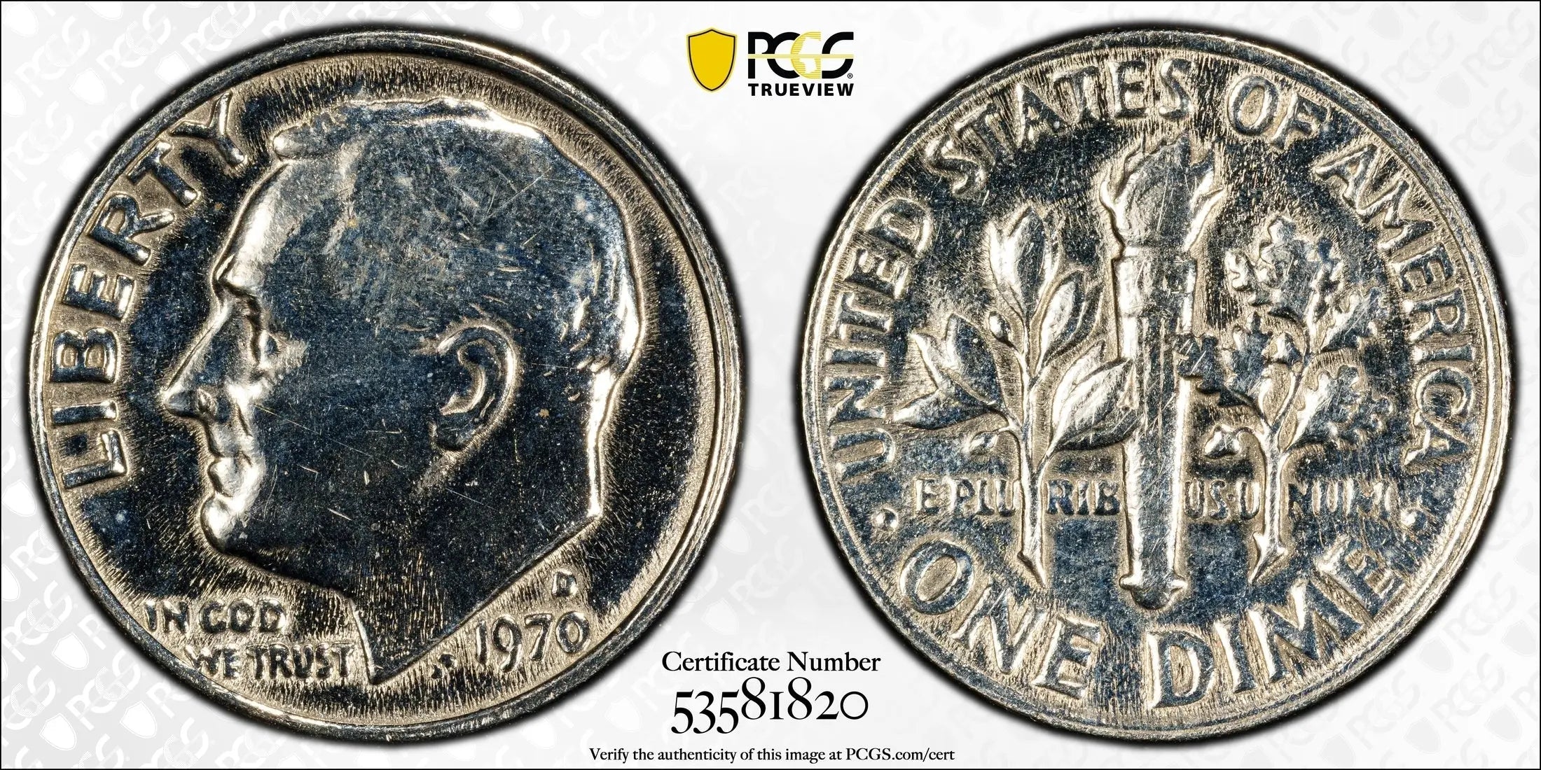 1970-D Roosevelt Dime 10C – PCGS Genuine VF Details (Cleaned) | Early Clad Era Issue Heritage Pastime