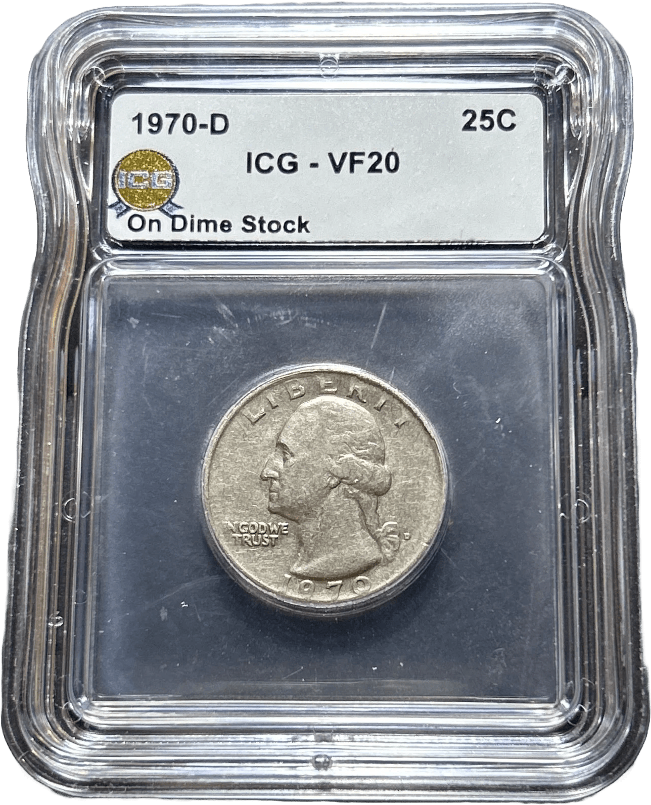 1970-D Washington Quarter obverse ICG VF20 wrong planchet coin