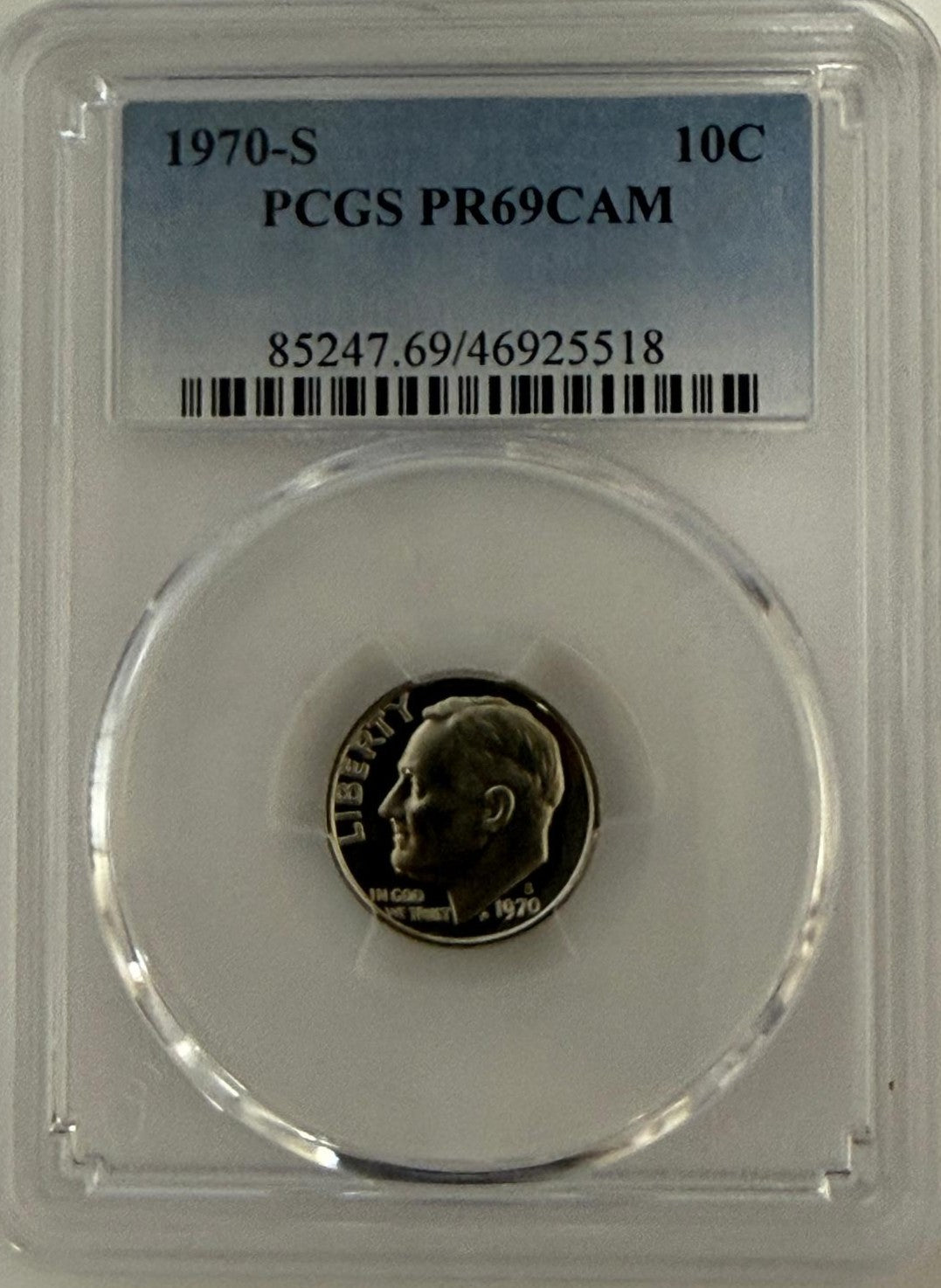1970-S Roosevelt Dime PCGS PR69CAM – High-Grade Cameo Proof Coin