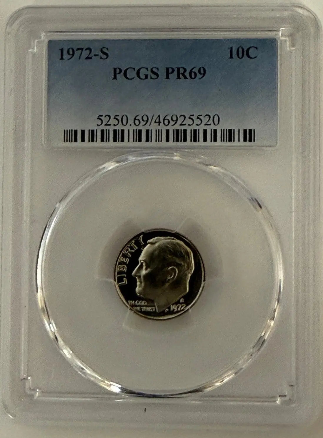 1972-S Roosevelt Dime PCGS PR69 – Near-Perfect San Francisco Proof Coin Heritage Pastime