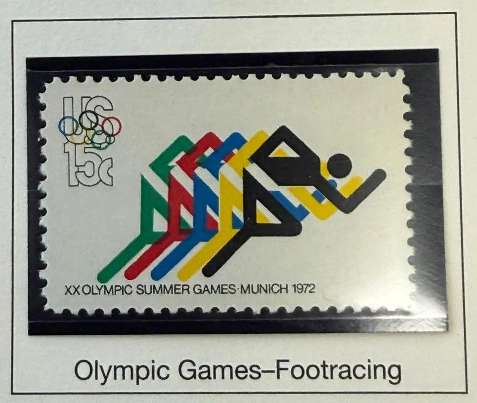 1972 United States 15¢ Munich Summer Olympics Commemorative Stamp – Scott #1462 | XX Olympic Games Issue Heritage Pastime