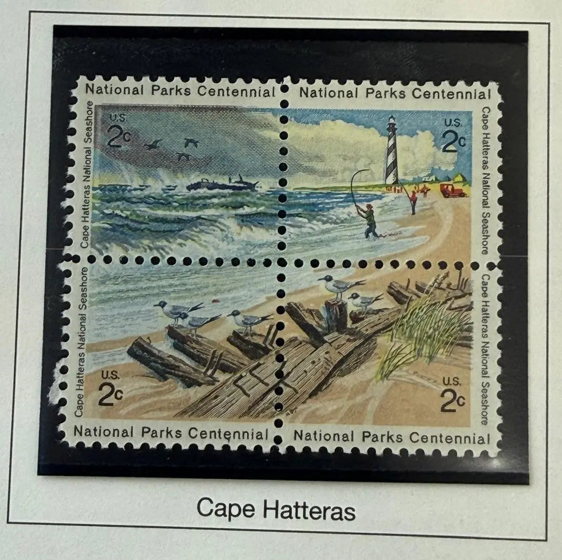 1972 United States 2¢ Cape Hatteras National Seashore Block of 4 Stamps – National Parks Centennial | Scott #1458 Heritage Pastime