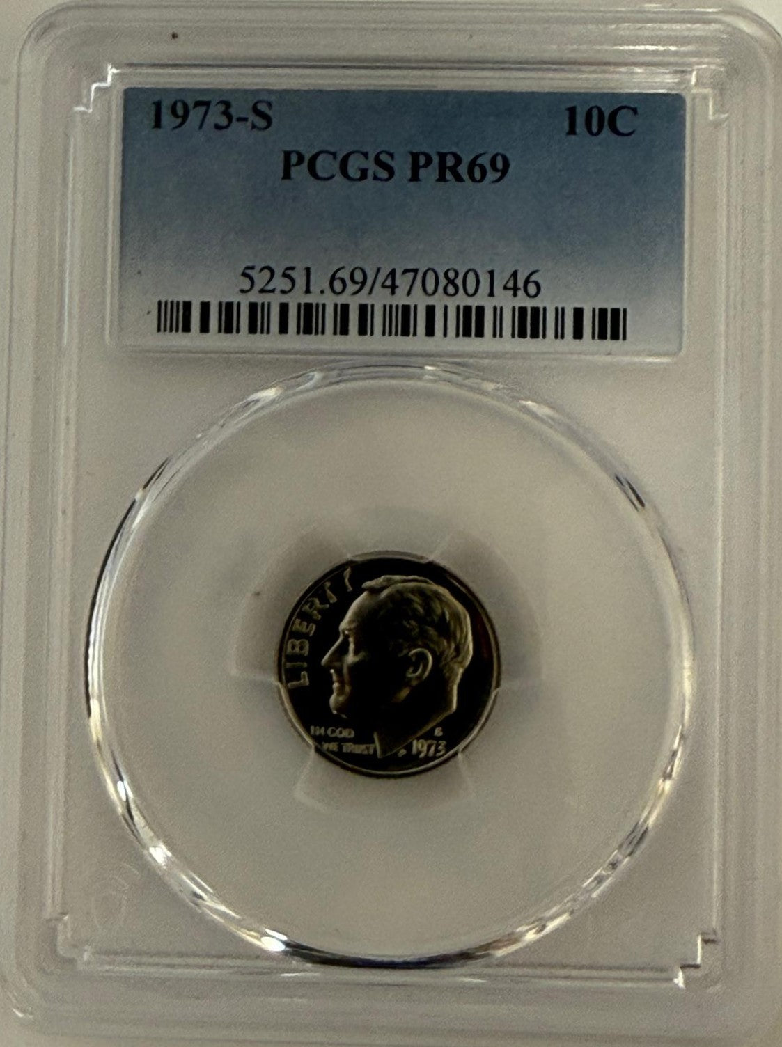 1973-S Roosevelt Dime PCGS PR69 – Near-Perfect San Francisco Proof Coin