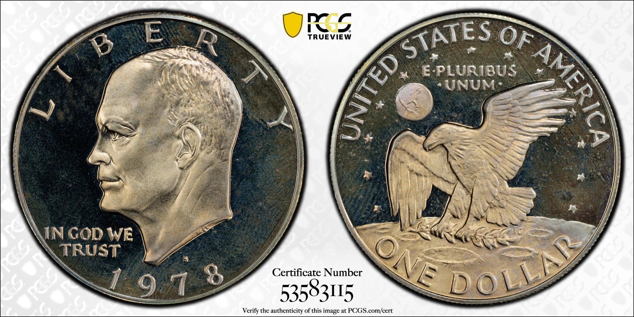 1978-S Eisenhower Dollar $1 – PCGS PR68 Deep Cameo (DCAM) Proof Coin | High-Grade Collector Piece Heritage Pastime