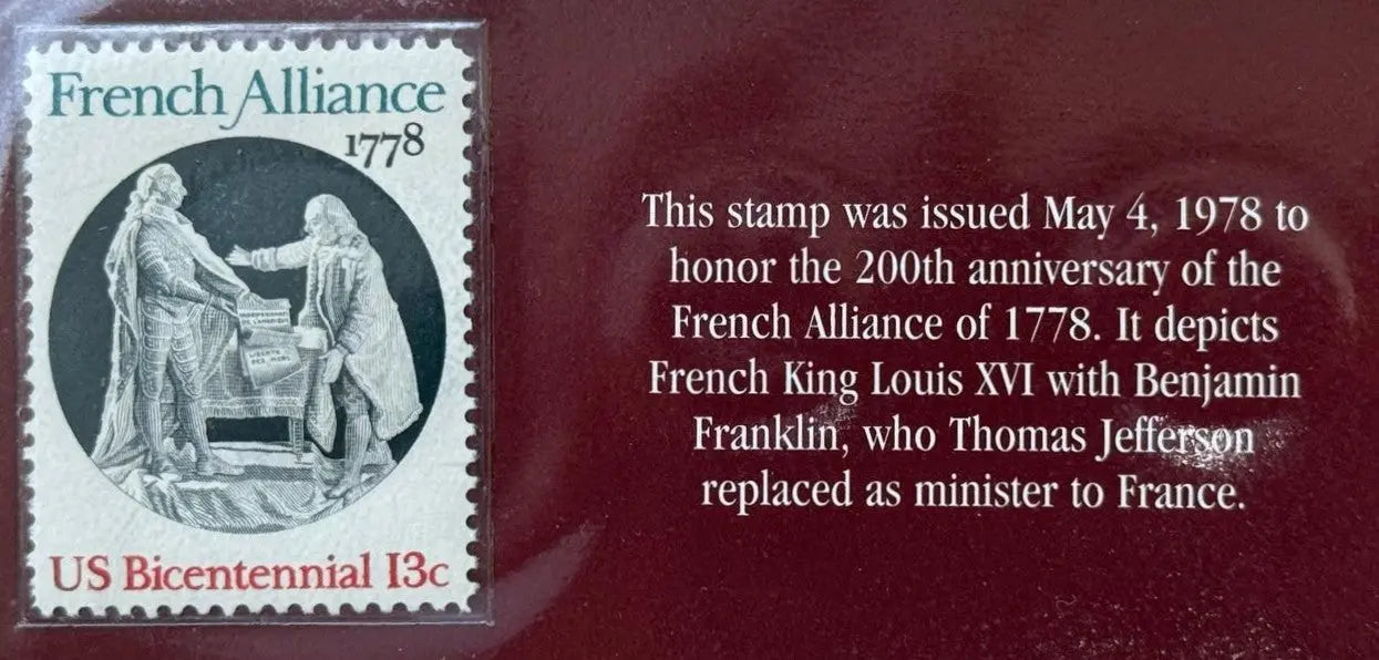 1978 U.S. 13¢ Stamp – French Alliance of 1778 Bicentennial (Louis XVI & Benjamin Franklin) Heritage Pastime