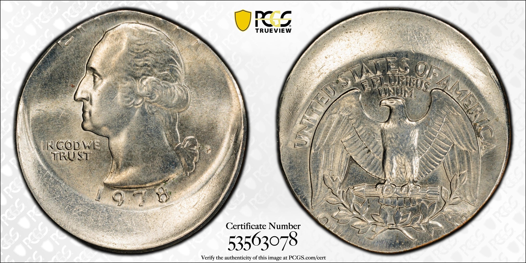 1978 Washington Quarter 25¢ – PCGS AU58 Off-Center Strike (20%) | Rare Mint Error Coin Heritage Pastime
