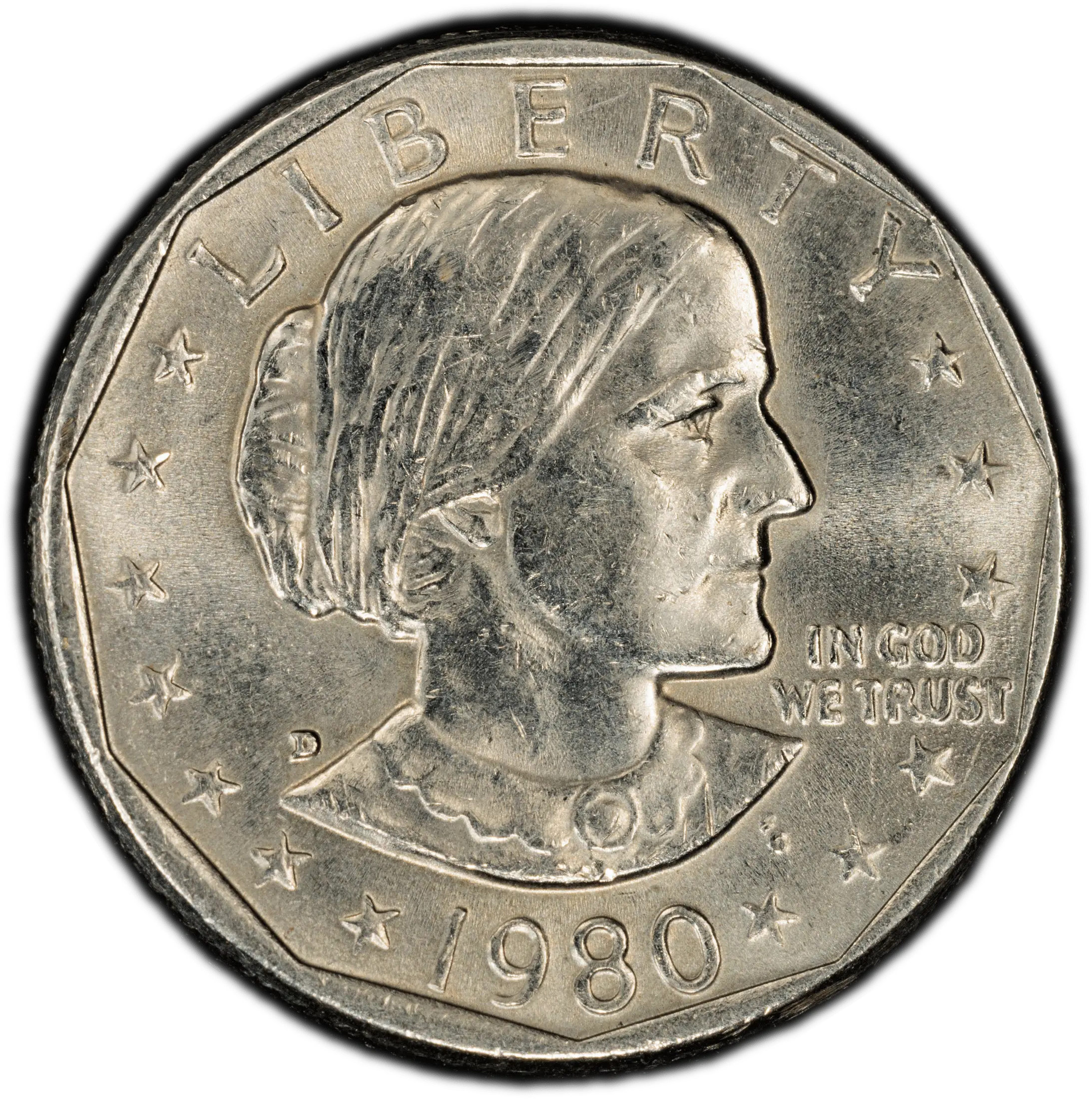 1980-D Susan B. Anthony Dollar – PCGS AU58 | Choice About Uncirculated Heritage Pastime