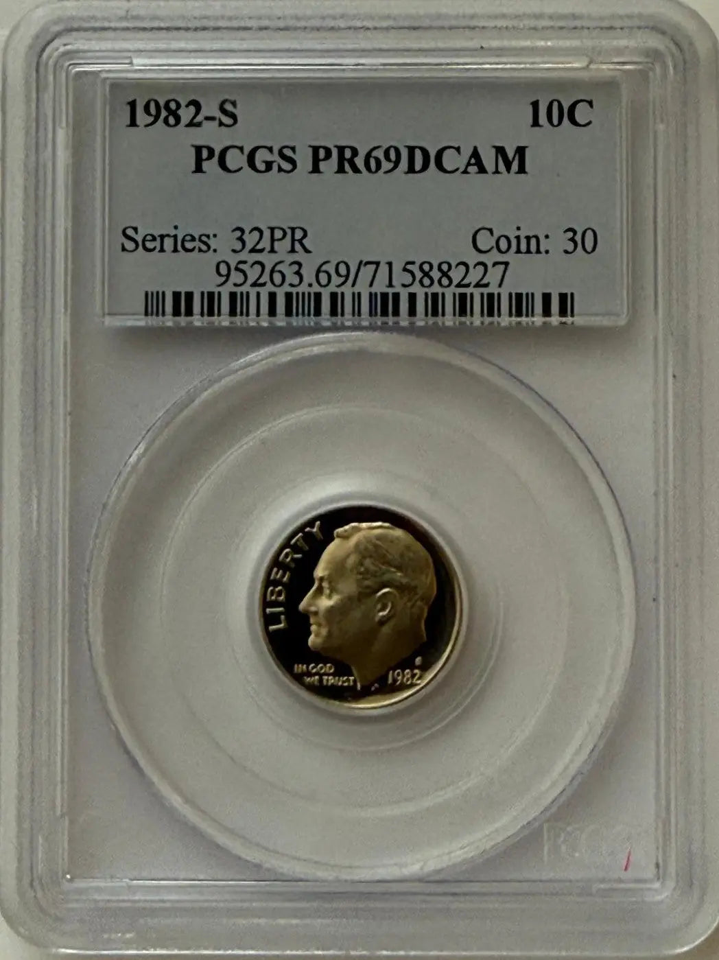 1982-S Roosevelt Dime PCGS PR69DCAM – Deep Cameo Proof | Series 32PR Coin #30 Heritage Pastime