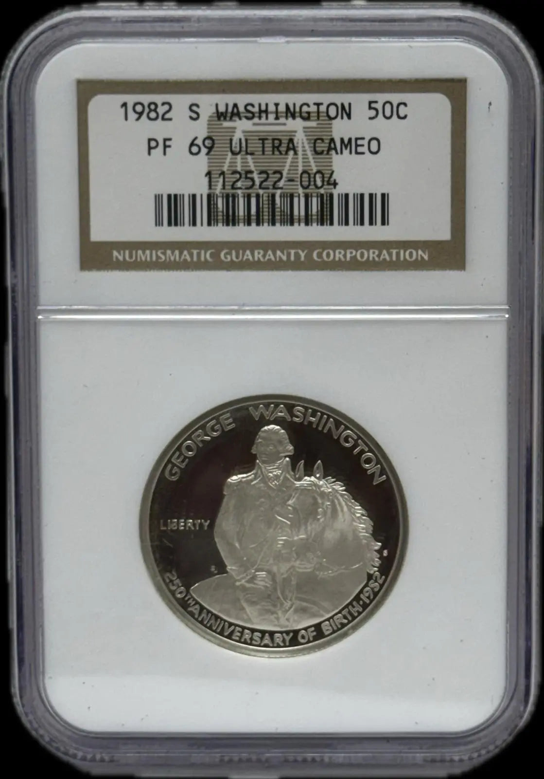 1982-S Washington Half Dollar PF69 Ultra Cameo – Exceptional Proof Quality Heritage Pastime