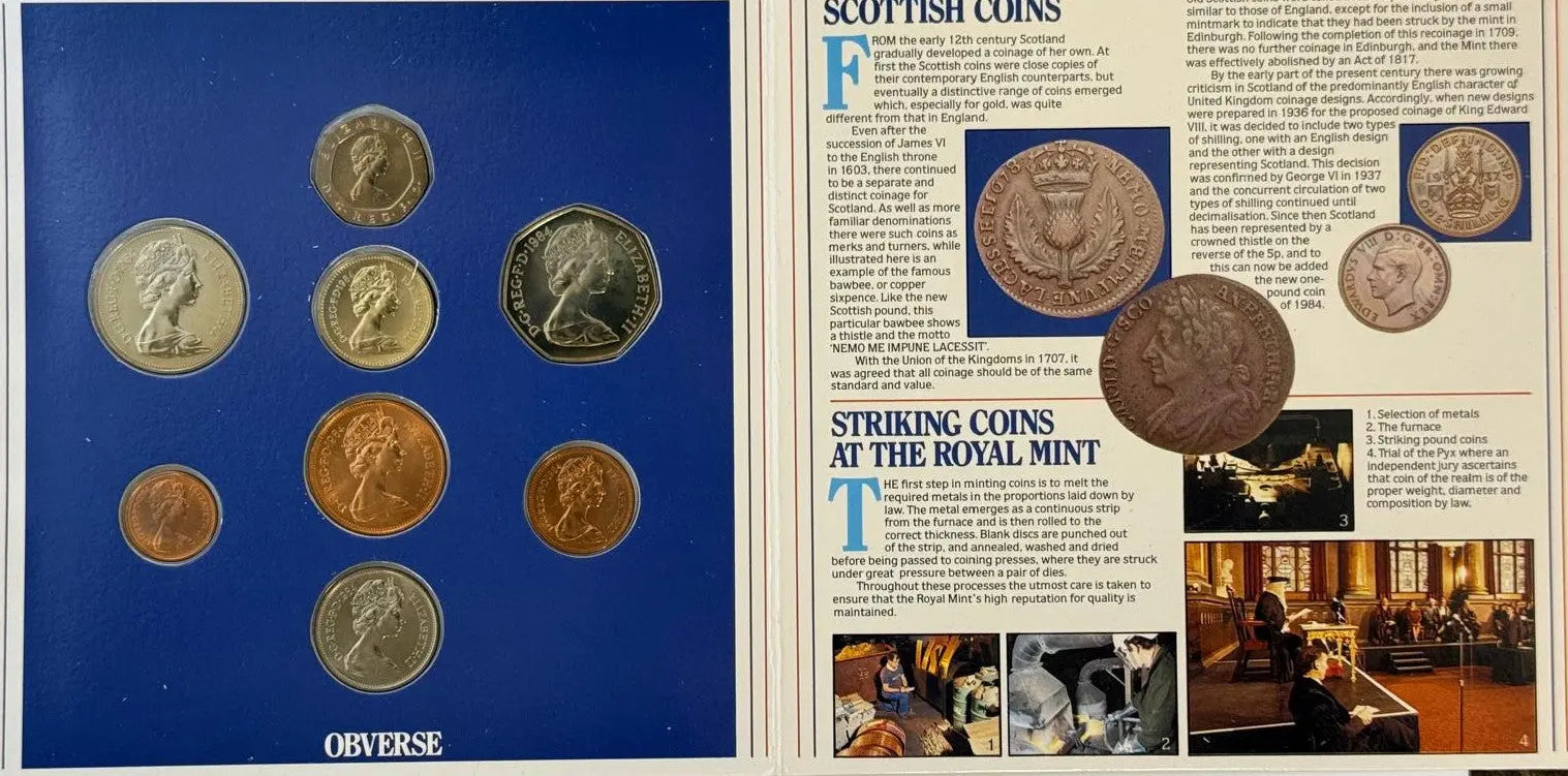 1984 United Kingdom Brilliant Uncirculated Coin Collection – Royal Mint Original Set Heritage Pastime