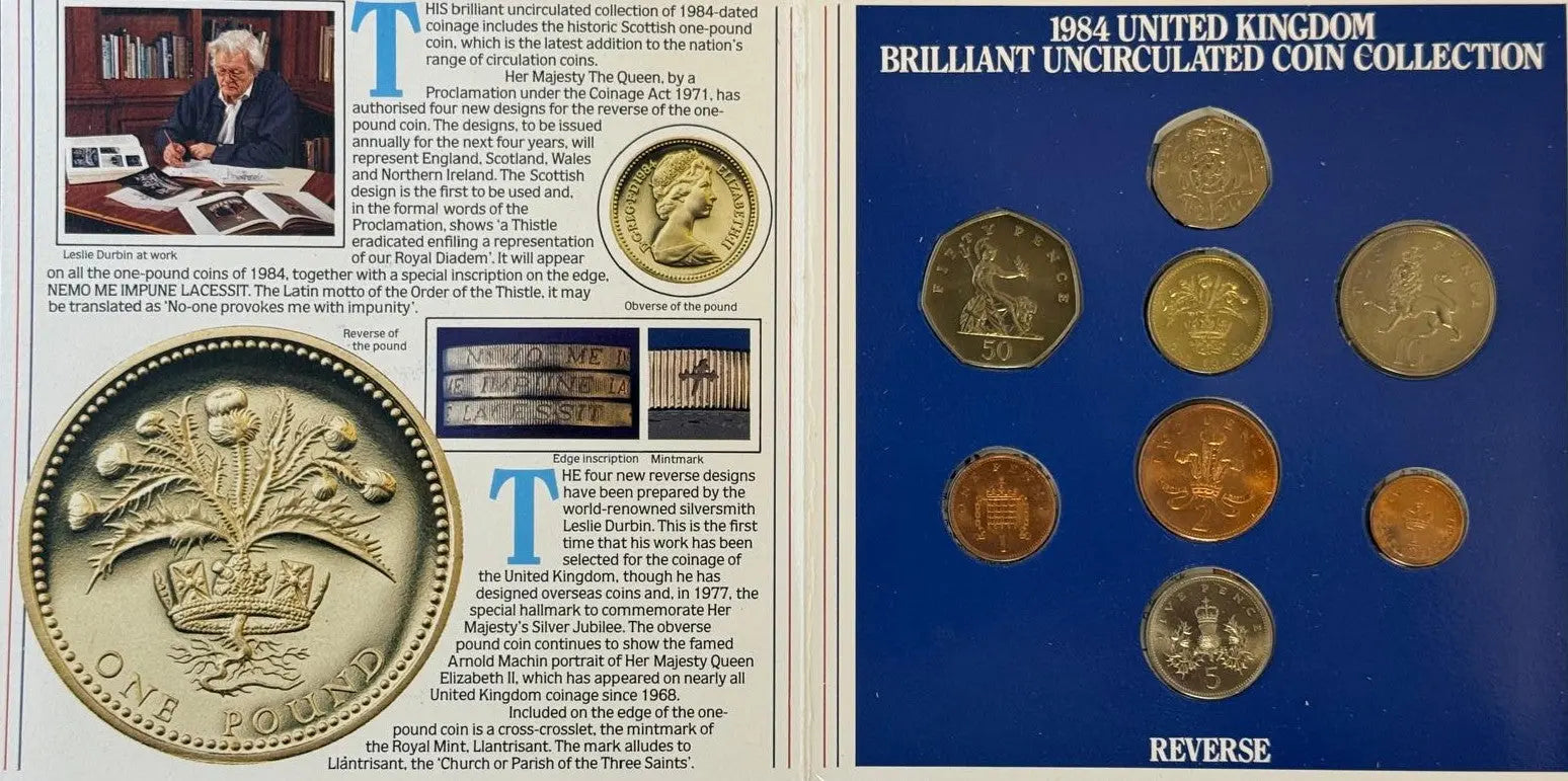 1984 United Kingdom Brilliant Uncirculated Coin Collection – Royal Mint Original Set Heritage Pastime