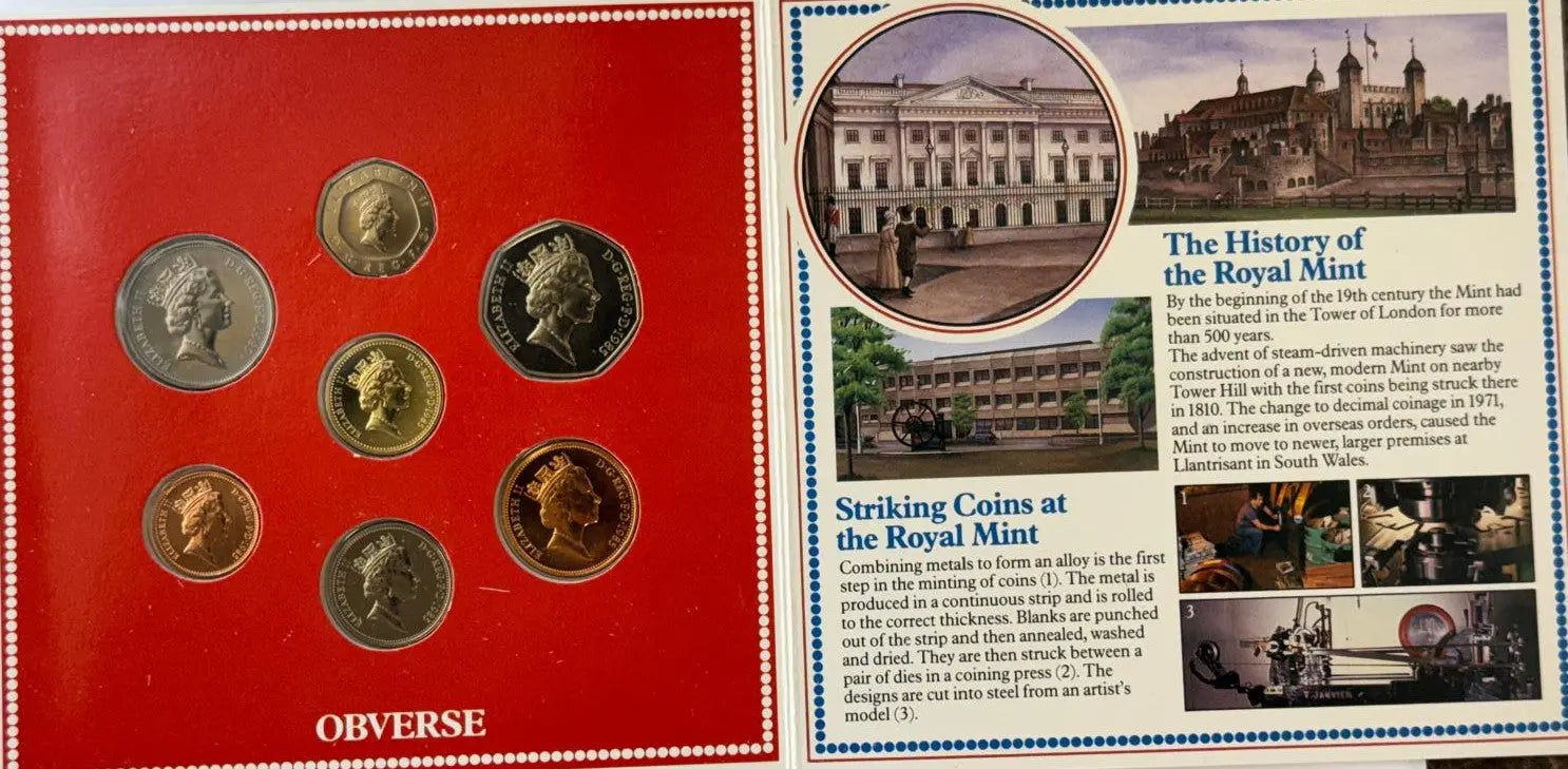 1985 United Kingdom Brilliant Uncirculated Coin Collection – Royal Mint Original Set Heritage Pastime