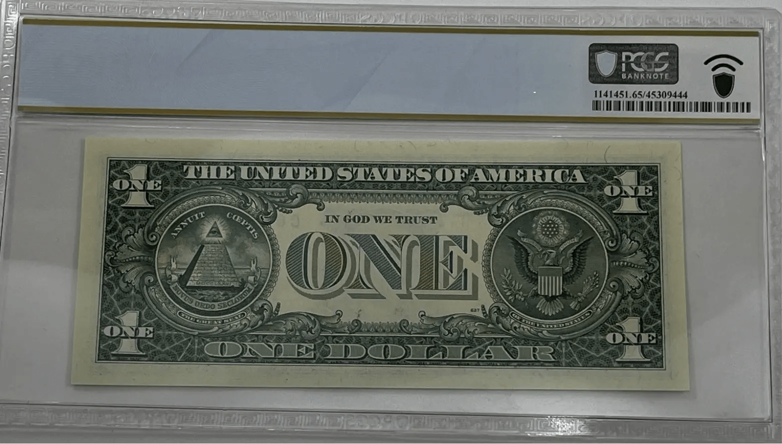 1995 $1 FRN PCGS 65PPQ Fancy PARTIAL LADDER - Reverse Serial #C04321000F Heritage Pastime