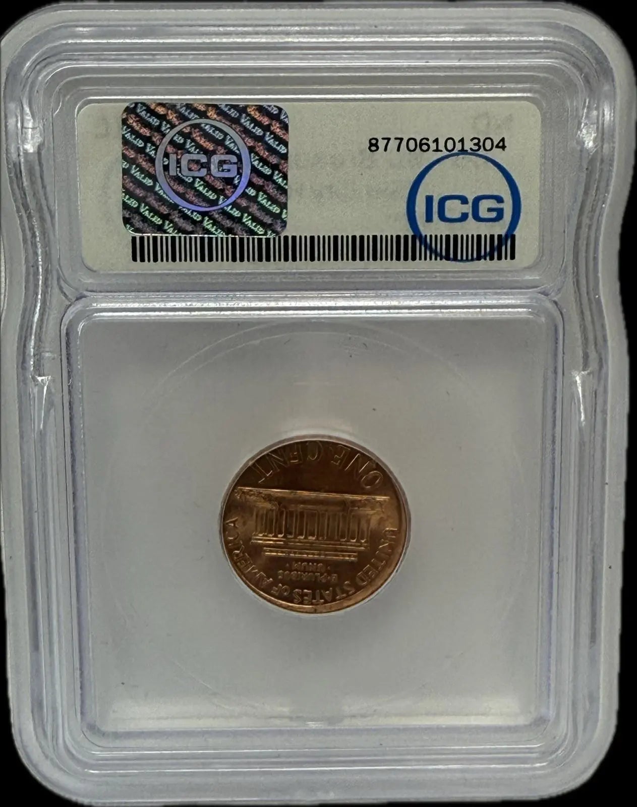 2001 Lincoln Cent, ICG-BU Broadstruck – "Sin City Hoard" Collection Heritage Pastime