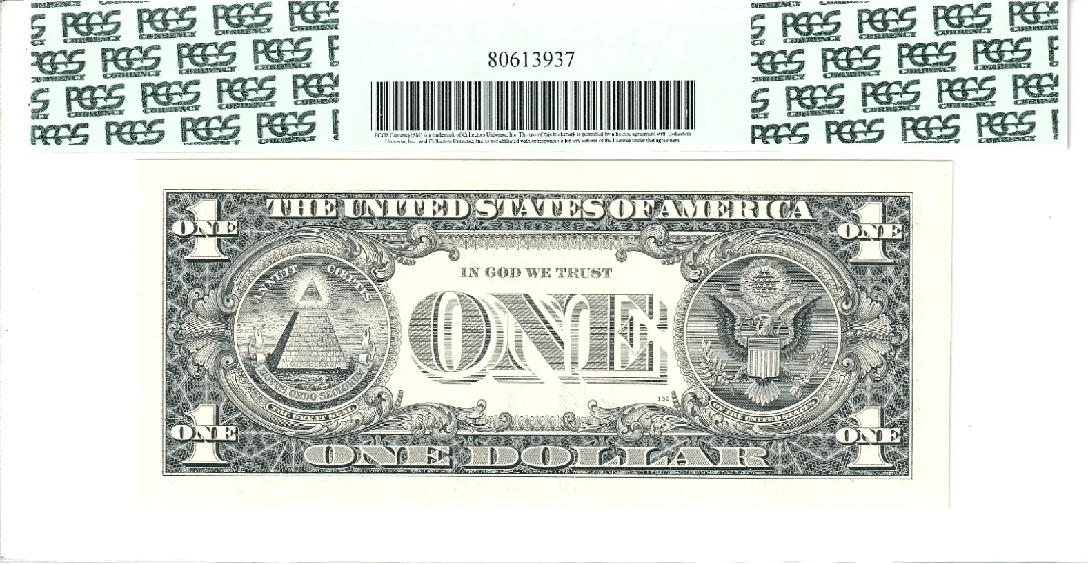 2003-A $1 FRN PCGS Gem New 66PPQ Fancy TRUE 0/1 BINARY Serial #E01110101B Heritage Pastime