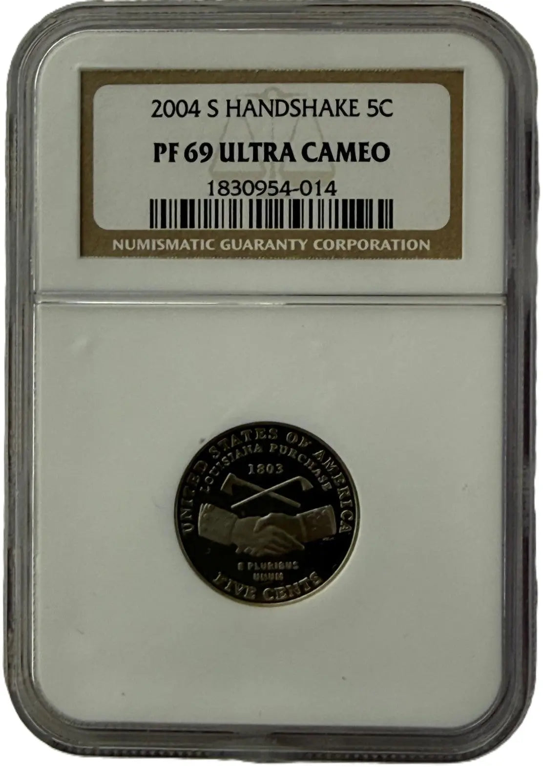 2004-S Jefferson Nickel “Handshake” Proof – NGC PF69 Ultra Cameo | Westward Journey Series Heritage Pastime
