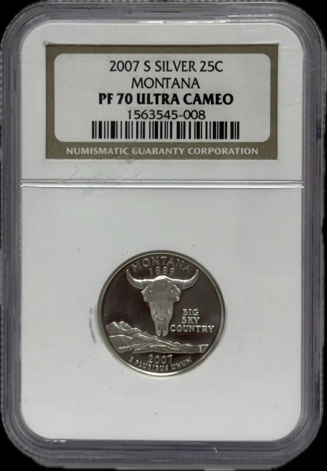 2007-S Silver Montana State Quarter PF70 Ultra Cameo – Perfect Proof with Stunning Contrast Heritage Pastime