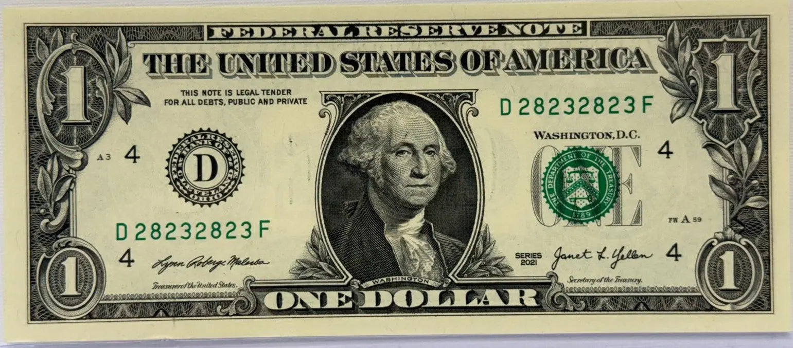 2021 $1 REPEATER Serial #D 28232823 F Heritage Pastime