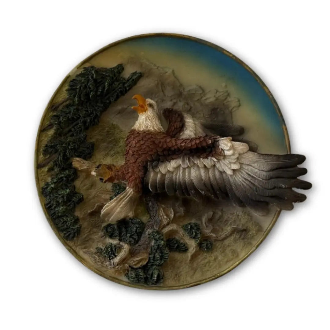 3D Bald Eagle Decorative Plate Heritage Pastime