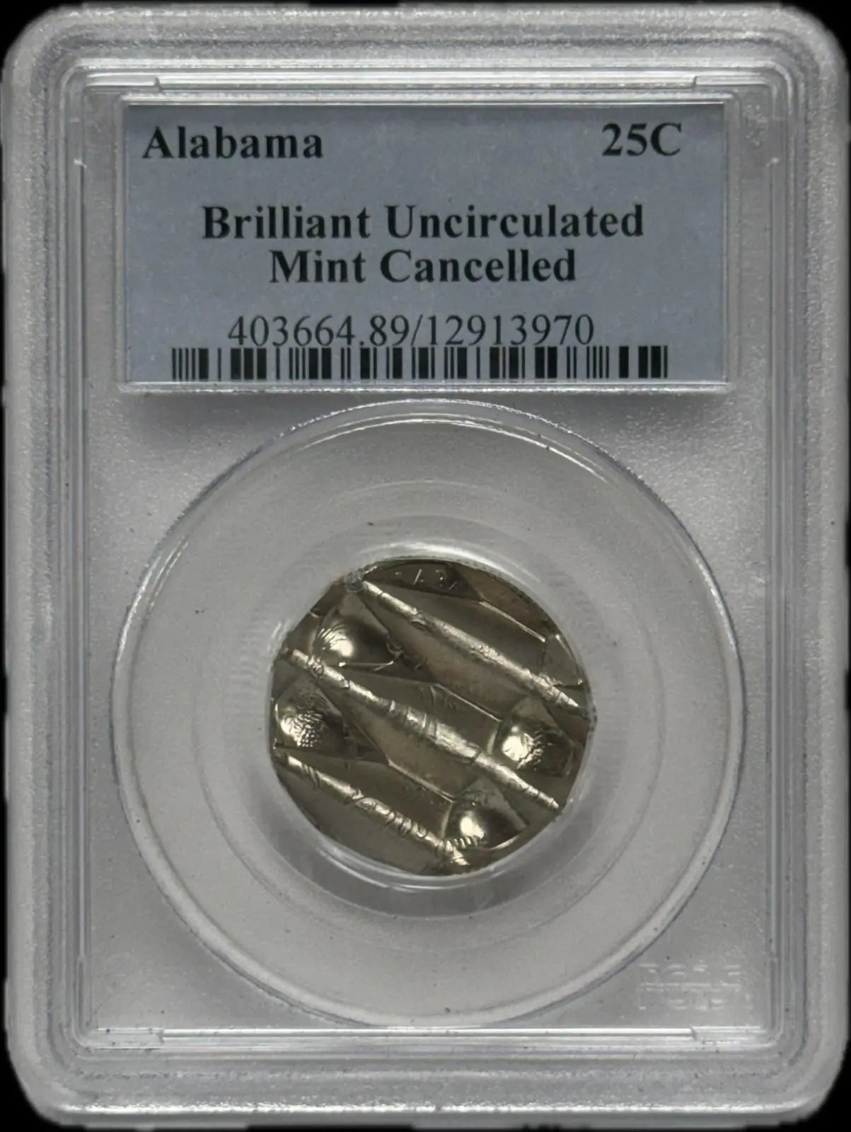 Alabama Brilliant Uncirculated Quarter – Cancelled Mint Coin, Pristine Condition Heritage Pastime